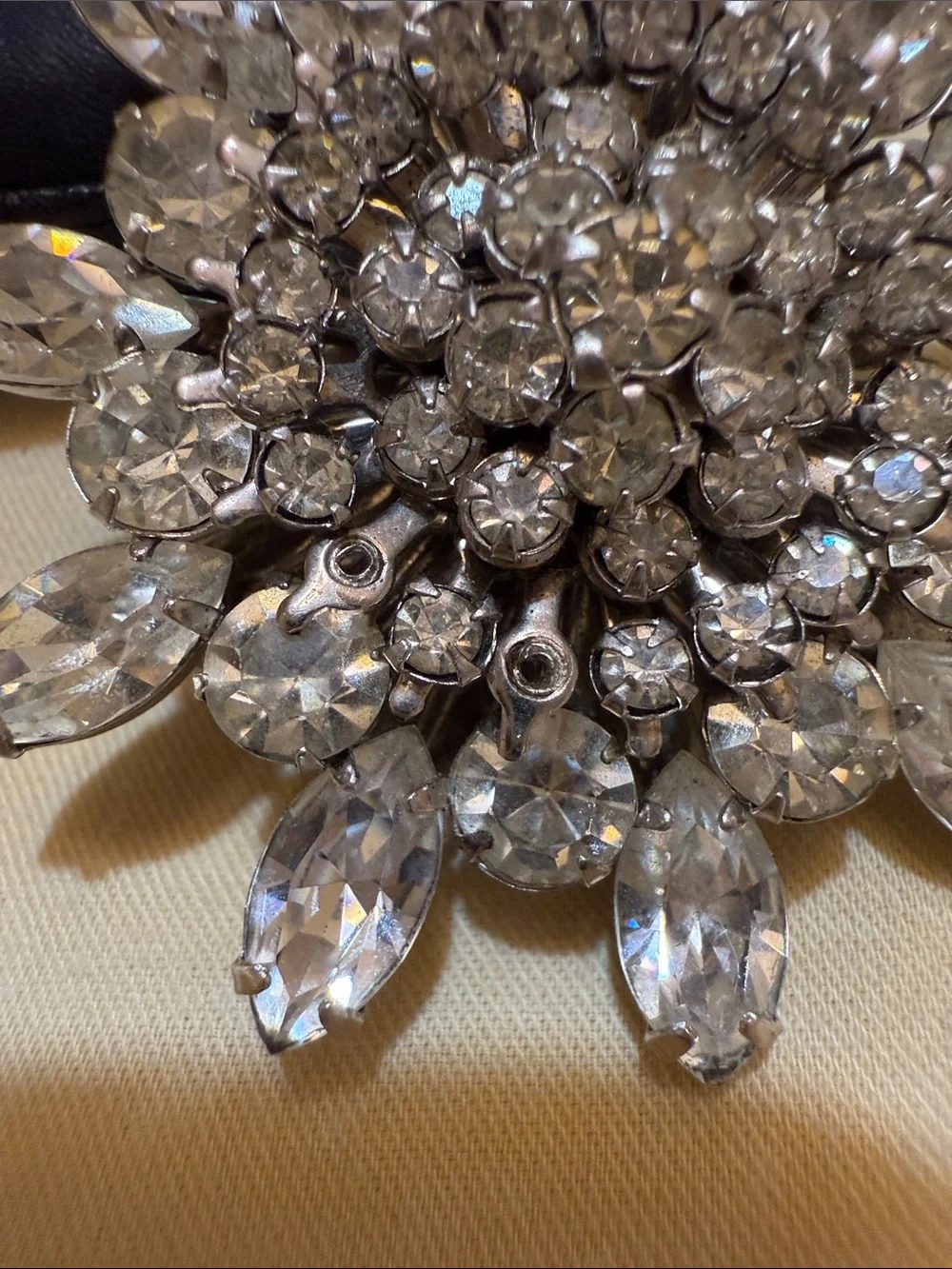 Crystal Flower Statement Brooch in Clear Silver (Weiss inspired)